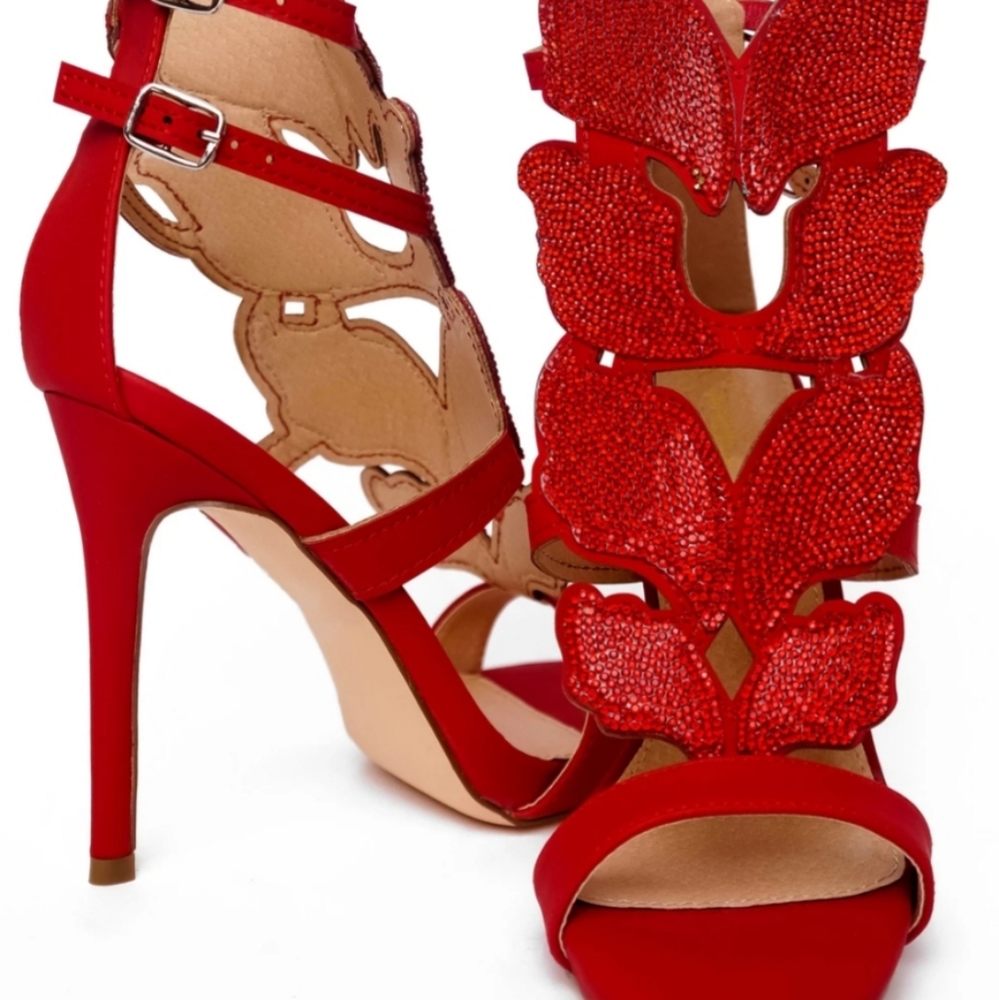 A pair of brand new red shoes